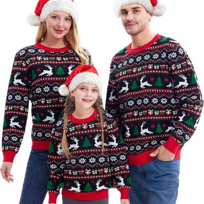 Adult Size Large (L) - Unisex Men's Women's Reindeer & Present Christmas Sweater - Soft Knitted Ugly Christmas Sweater,...