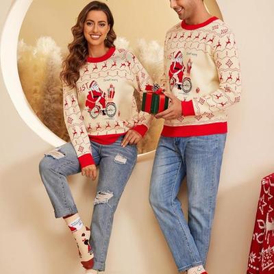 Adult Size Medium (M) - Unisex Men's Women's Santa on Bike Christmas Sweater - Soft Knitted Ugly Christmas Sweater, Fast Santa,...