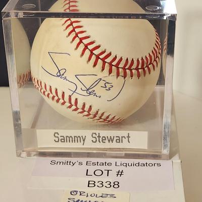 Sammy Stewart OMLB Signed Autographed Baseball In Collectors Case