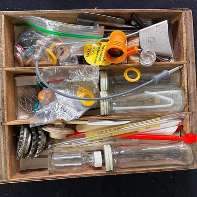 Box of vintage kitchen utensils (#2)