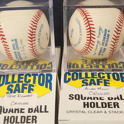 Lot of 4 OMLB Signed Autographed Baseball Gregg Zaun Nerio Rodriguez Pete Richert Alan Mills