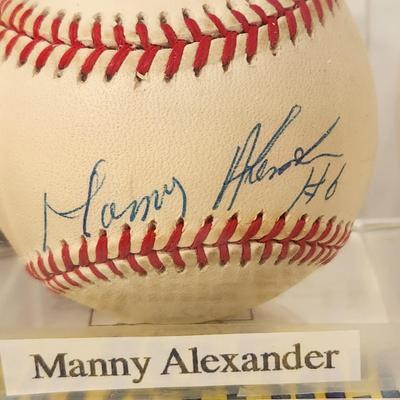 Lot of 4 OMLB Signed Autographed Baseball In Collectors Case Ozzie Guillen, Manny Alexander, Norm Charlton, Pat Gillick