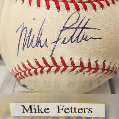 lot of 4 Orioles OMLB Signed Autographed Baseball In Collectors Case Mike Fetters, Estaban Yan, Rick Burleson , RichAmaral