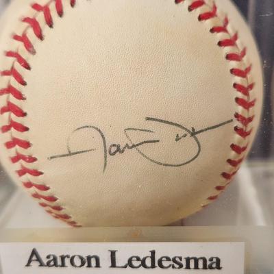 Lot of 4 OMLB Signed Autographed Baseball Aaron Ledesma Doug Drabek Armando Benetiz , Jermone Walton