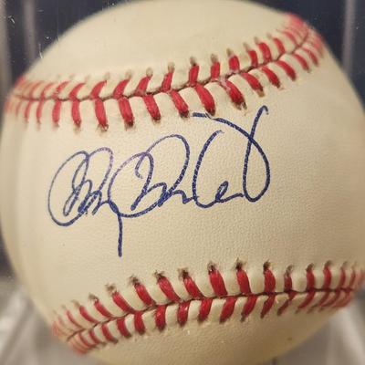 Lot of 4 OMLB Signed Autographed Baseball Aaron Ledesma Doug Drabek Armando Benetiz , Jermone Walton