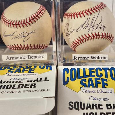 Lot of 4 OMLB Signed Autographed Baseball Aaron Ledesma Doug Drabek Armando Benetiz , Jermone Walton
