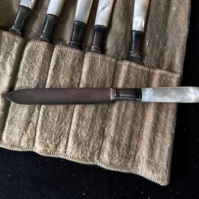 Coventry Cutlery fruit knives mother of pearl handles (6)