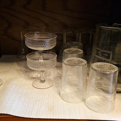 Vintage glass bar glassware