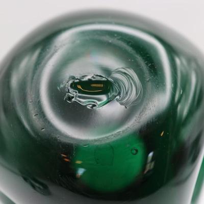 Hand-Blown Green Glass Vase