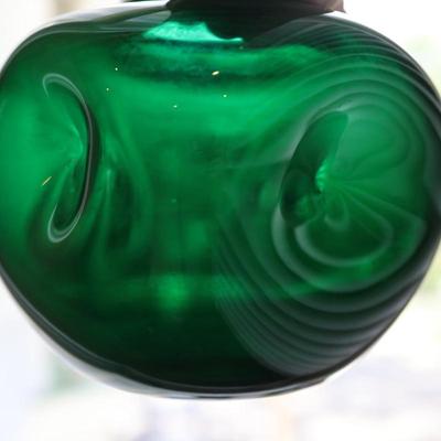 Hand-Blown Green Glass Vase
