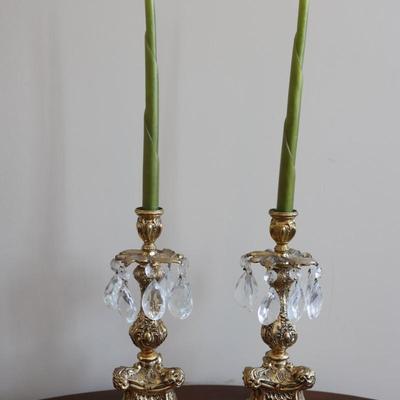 Vintage Ornate Brass Candlesticks