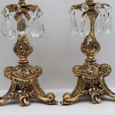 Vintage Ornate Brass Candlesticks