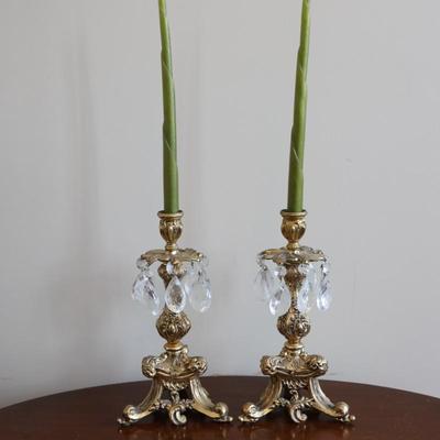 Vintage Ornate Brass Candlesticks