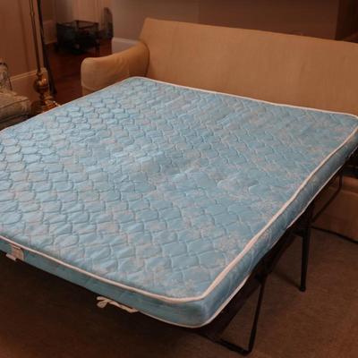 Upholstered Beige Sleeper Sofa