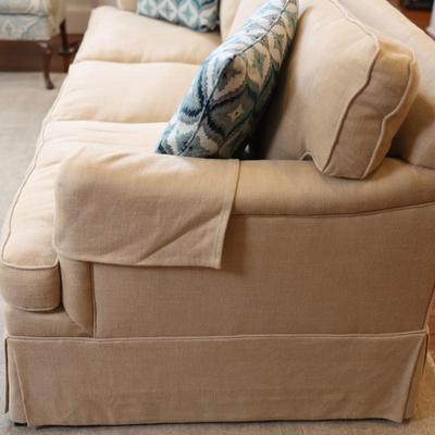 Upholstered Beige Sleeper Sofa