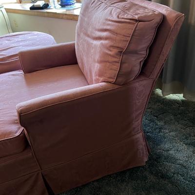 Chaise Boudoir Lounge Chair w Oversized Ottoman