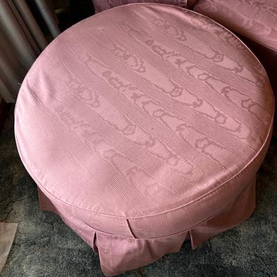 Chaise Boudoir Lounge Chair w Oversized Ottoman