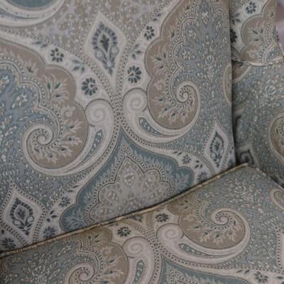 Vintage Tall Wingback Chair with Elegant Paisley Upholstery