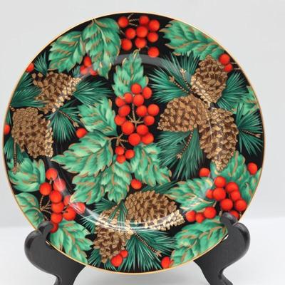 FITZ and FLOYD Porcelain Plate "Holiday Pine"