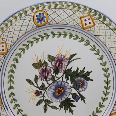 Portugal Hand-painted Ceramic Floral Plate