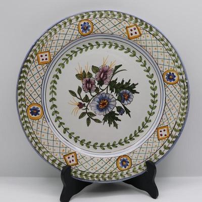 Portugal Hand-painted Ceramic Floral Plate