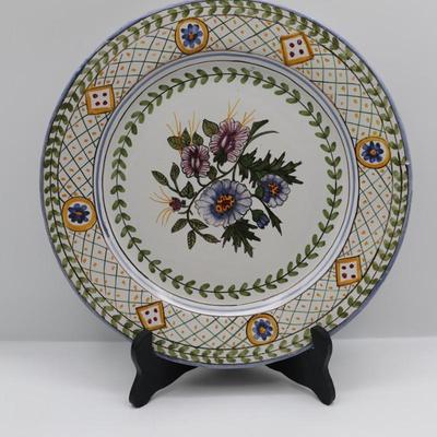 Portugal Hand-painted Ceramic Floral Plate