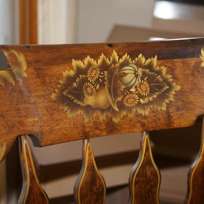 CLASSIC BOSTONE STYLE ROCKER OF STAINED & STENICLED W/GOLD/ DECOR 1970'S
