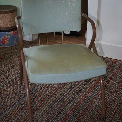 1960's SIDE CHAIR WITH METAL TUBULAR FRAME/ PLASTIC VINYL
