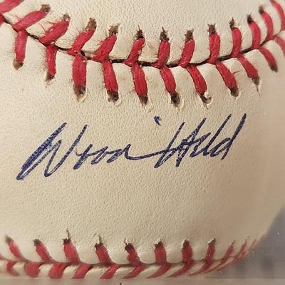 Lot of 4 OMLB Signed Autographed Baseballs Woody Held Dick Drago Cesar Devarez Jeffery Hammonds