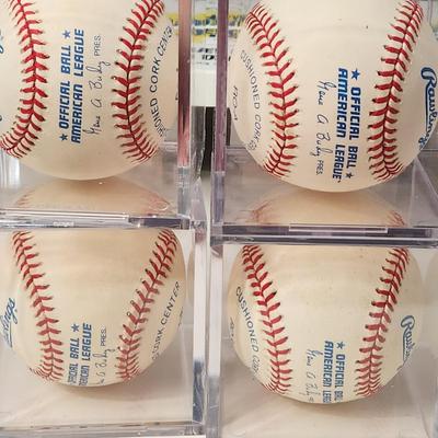 Lot of 4 OMLB Signed Autographed Baseballs Joe Kerrigan, Jaun Guzman, Dwight Evans, Ricky Bones