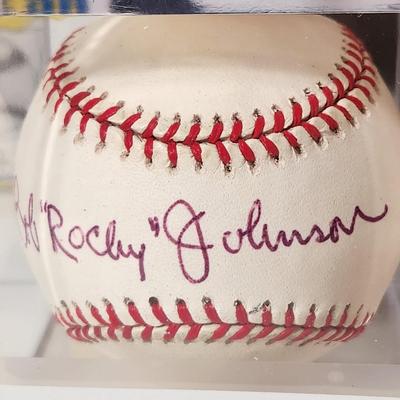 Lot of 4 OMLB Signed Autographed Baseballs Rick Krivda Don Bayloy Rocky Bob Johnson Al Bumbry #1