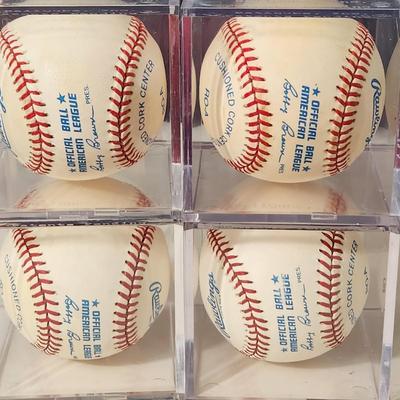 Lot of 4 OMLB Signed Autographed Baseballs Johnny Oates, Ken Singleton, Randy Milligan, Paul Blair