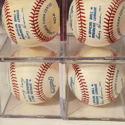 Lot of 4 OMLB Signed Autographed Baseballs Willy Miranda, David Segui, Gus Triandos, Mark Williamson #32