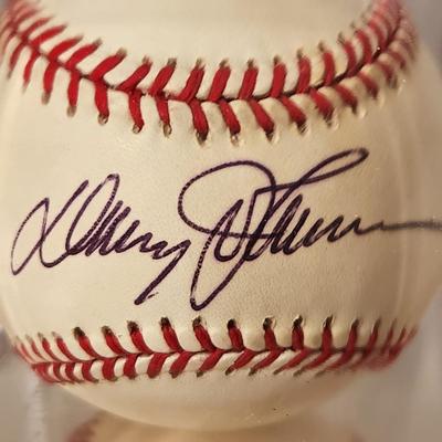 Lot of 4 OMLB Signed Autographed Baseballs Hank Bauer, Dave Johnson, Tippy Martinez, Mark Belanger