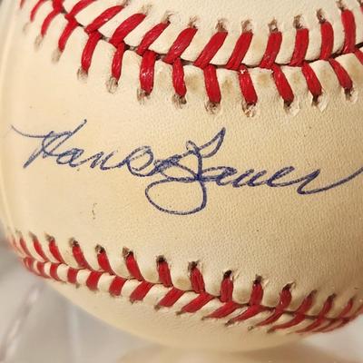 Lot of 4 OMLB Signed Autographed Baseballs Hank Bauer, Dave Johnson, Tippy Martinez, Mark Belanger