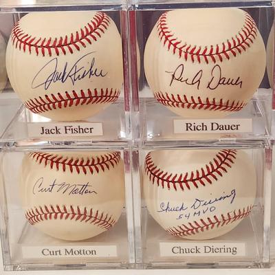Lot of 4 OMLB Signed Autographed Baseballs Jack Fisher, Rich Dauer, Curt Motton Chuck Diering 54 MVP