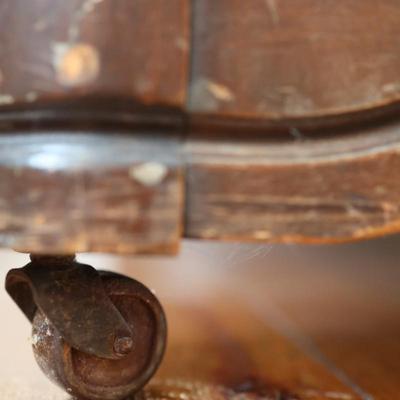 Victorian Walnut Continental Furniture Co. Solid Bed Frame and Night Stand