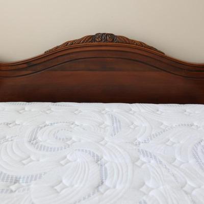 Victorian Walnut Continental Furniture Co. Solid Bed Frame and Night Stand