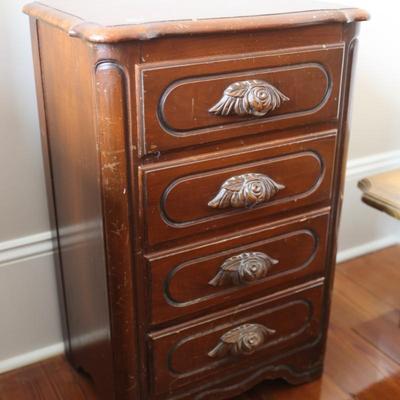 Victorian Walnut Continental Furniture Co. Solid Bed Frame and Night Stand