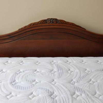 Victorian Walnut Continental Furniture Co. Solid Bed Frame and Night Stand
