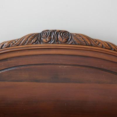 Victorian Walnut Continental Furniture Co. Solid Bed Frame and Night Stand