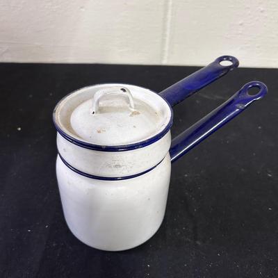 Vintage enamelware double boiler