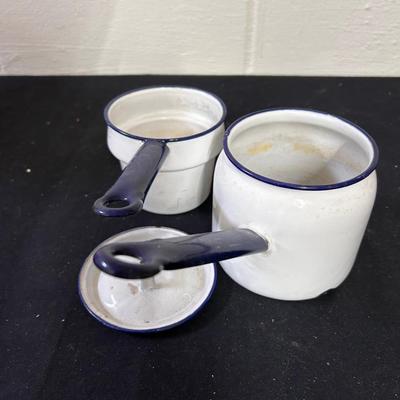 Vintage enamelware double boiler