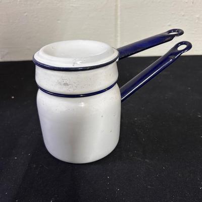 Vintage enamelware double boiler