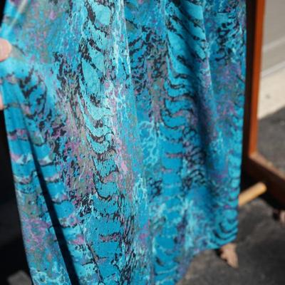 1970's TEAL FORMAL DRESS LG.