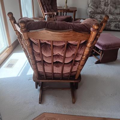 DUSTY ROSE GLIDER WITH GLIDING OTTOMAN