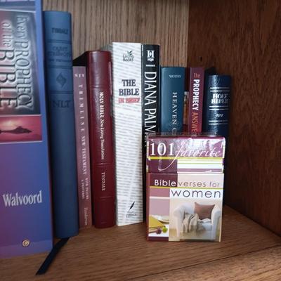 WOODEN ADJUSTABLE BOOKSHELF WITH SPIRITUAL BOOKS