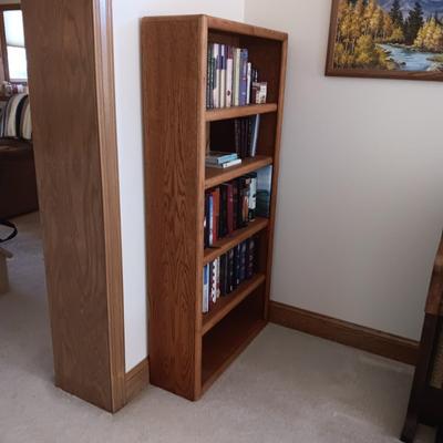 WOODEN ADJUSTABLE BOOKSHELF WITH SPIRITUAL BOOKS