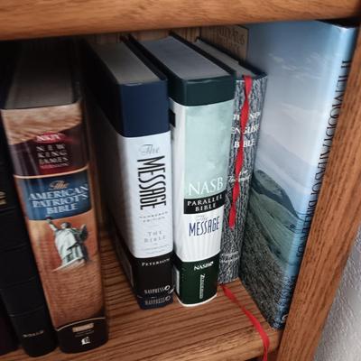 WOODEN ADJUSTABLE BOOKSHELF WITH SPIRITUAL BOOKS