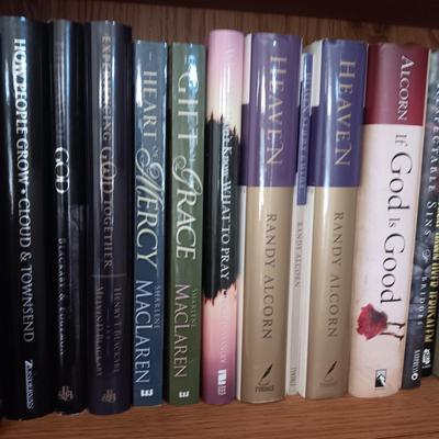 WOODEN ADJUSTABLE BOOKSHELF WITH SPIRITUAL BOOKS